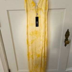 Wayf Yellow Patterned Maxi Dress